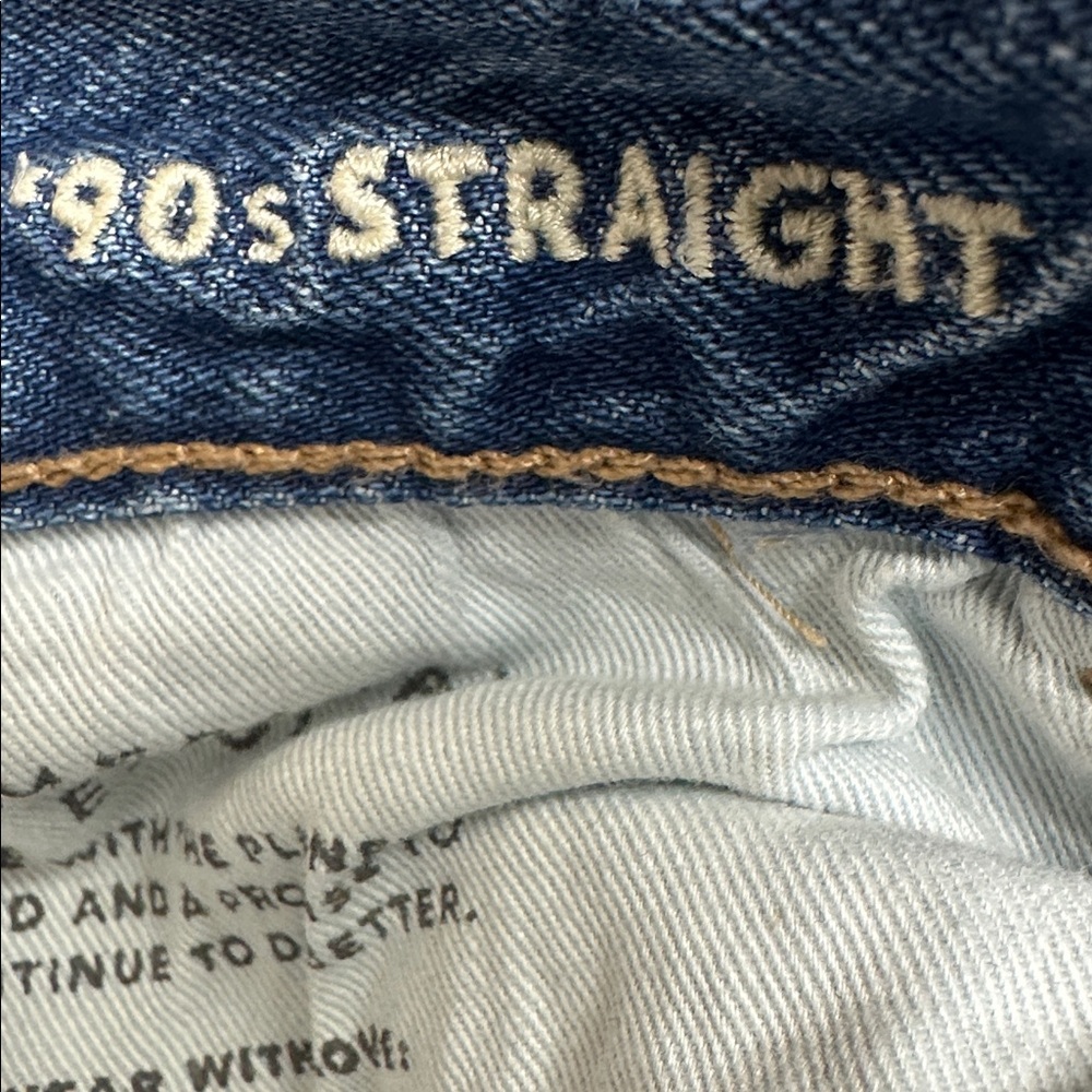American Eagle Extra Long 90's Straight Dark Wash Jeans - Picture 6 of 6
